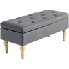 HOMCOM Aufbewahrungshocker mit 2-in-1-Funktion, Samtbank mit 38L Aufbe...