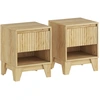 HOMCOM Set von 2 schmalen Nachttischen, Beistelltisch mit offenem Fach...