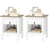 HOMCOM 2er Set Nachttisch Beistelltisch mit Schublade und offenem Fach...
