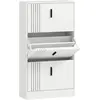 HOMCOM Schuhschrank mit 3 Klappen, 18 Paare, Schuhschrank 3 Fächer, gr...