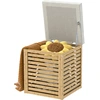 HOMCOM Aufbewahrungsbox, Aufbewahrungshocker mit 54,76 L, lamellenförm...