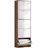 HOMCOM Schuhschrank Schuhmöbel Modernes Design 5 Klapptüren Zweifarbig...