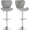 HOMCOM Set mit 2 zeitgemäßen Design-Barhockern, höhenverstellbar 59-81...