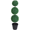 Outsunny Künstlicher Buchsbaum topiaire mit 3 Kugeln Ø 30 x 112H cm Gr...