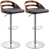 HOMCOM Set mit 2 zeitgenössischen Design-Barhockern Höhenverstellbar 3...