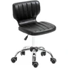 HOMCOM Drehbarer Rollhocker - Drehhocker für Arbeit - Ergonomischer Ho...