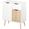 HOMCOM Buffet Sideboard skandinavisches Design 2 Schränke Schublade Ho...