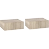 HOMCOM Set von 2 Wand-Nachttischen - Set von 2 Nachttischen - Schublad...