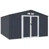 ARCHER Metall-Gartenhaus 10,85 m² anthrazit mit Verzinkungsstahl, Anke...