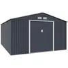 ARCHER Metallgerätehaus 15,16 m² anthrazit-grau, verzinkter Stahl, 2 D...