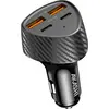 Akashi, Auto Ladegerät 50W Fast Charge 2x USB-C 2x USB PD, Schwarz