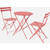 sweeek - Klappbarer Bistro-Gartentisch aus Stahl + 2 Stühlen - Terraco...