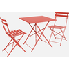 sweeek - Klappbarer Bistro-Gartentisch aus Stahl 70 x 70 cm, mit 2 Stü...