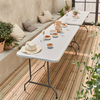 sweeek - 2er Set Klappbarer Partytisch aus Kunststoff 180cm - Weiß