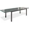 Ausziehbarer Gartentisch 12 P, Aluminium/Glassplatte