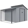 Gerätehaus aus Metall mit Unterstand "Madras" - 9,12 m² - 355 x 257 x ...
