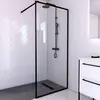 Aurlane Walk In Duschwand Dark Edge 90 x 200 Profil schwarz Klarglas R...