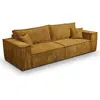 4-Sitzer Schlafsofa mit Bettkasten Isaac Cord Gelb