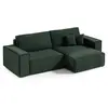 3-Sitzer-Wende-Ecksofa mit Bettkasten Isaac Mini Cord Tannengrün