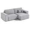 3-Sitzer-Wende-Ecksofa mit Bettkasten Isaac Mini Cord Hellgrau