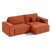 3-Sitzer-Wende-Ecksofa mit Bettkasten Isaac Mini Cord Ziegelorange