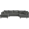 Best Mobilier Rune, Ecksofa, Grau, 7 Sitz(e), Rune, Samt, Holz
