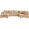Best Mobilier Rune, Ecksofa, Beige, 7 Sitz(e), Rune, Samt, Holz