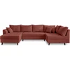 Best Mobilier Rune, Ecksofa, Terrakotta, 7 Sitz(e), Rune, Samt, Holz
