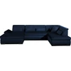 Best Mobilier Vermont, Ecksofa, Blau, 7 Sitz(e), Vermont, Samt, Holz