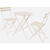 sweeek - Klappbarer Bistro-Gartentisch aus Stahl + 2 Stühlen - Beige