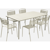 sweeek - Gartentisch aus Stahl 2 Sessel und 4 Stühle - Beige