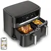 Tefal Easy Fry Dual XXL EY942HE0, Heißluftfritteuse, 11 l, 3 kg, 40 °C...