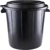 Power-Turm Mülleimer mit losem Deckel 80 Liter recycelbar schwarz