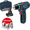 Bosch Akku-Bohrschrauber GSR 12V-15, mit 1 x 2.0 Ah, 1 x 4.0 Ah, Zubeh...