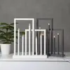 Holz-Fensterleuchter Frame, 5-flammig, weiß