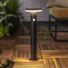 Solar-LED-Sockelleuchte Valletta Sensor schwarz Metall 50 cm