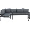 Zingaro Loungeset 1 Ecksofa, 1 Esstisch schwarz.