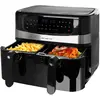 Emerio AF-126672, Heißluftfritteuse, 9 l, Doppel, Schwarz, Silber, Tas...