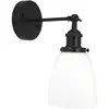 PR Home Wandleuchte Kappa, schwarz/opal, Glas, Metall