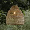 PR Home Außenhängelampe Maja, Rattan, Ø 53 cm, Stecker, IP44