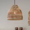 PR Home Außenhängelampe Maja, Rattan, Ø 36 cm, Stecker, IP44