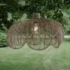 Außenhängeleuchte Belle, Rattan natur, Ø 53 cm, Stecker IP44