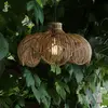 Außenhängeleuchte Belle, Rattan natur, Ø 43 cm, Stecker IP44