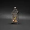 LED-Deko-Laterne mit Haus und Weihnachtsmann