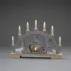 LED-Lichterbogen Krippe aus Holz, Batteriebetrieb