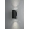 Außenwandleuchte Pollux, 23,5 cm, schwarz, Aluminium, 2-flg.