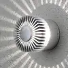 LED-Außenwandlampe Monza Strahlen rund silber 9cm