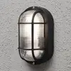 Außenwandlampe Elmas oval, schwarz