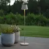 LED-Akku-Stehlampe Pomezia, sandfarben, 124 cm, IP54, USB