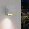 Silber LED Wandleuchte Rechteckig IP44 für GU10 Glühbirne